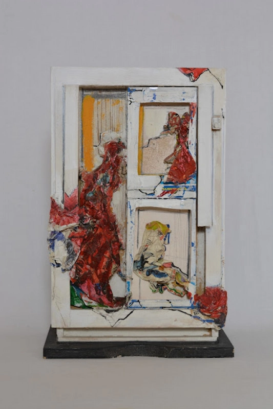 Kódex (Nórák XI.), 2007-2008, (elölnézet), íróasztalfiók, vegyes technika, 65 x 34 x 23 cm.