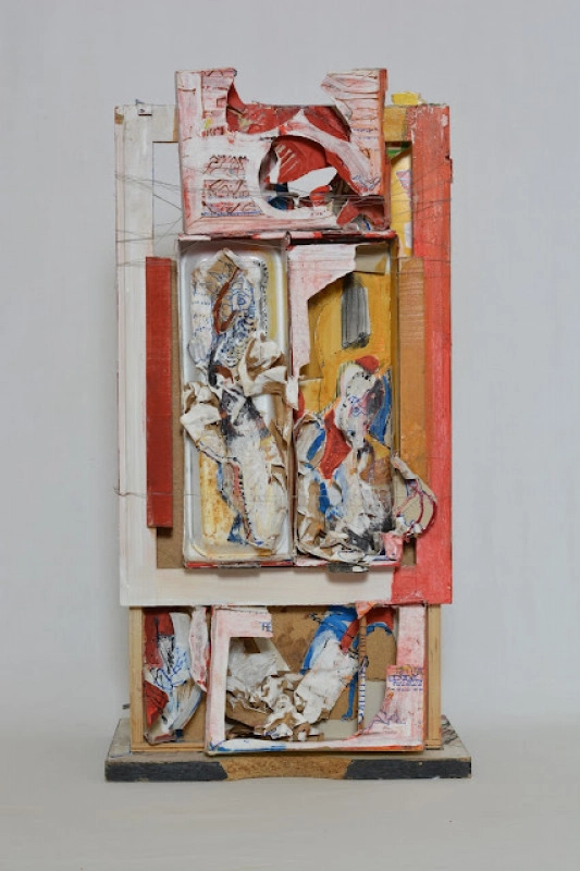 Nórák VIII., 2007-2008, (hátulnézet), íróasztalfiók, vegyes technika, 65 x 34 x 23 cm.