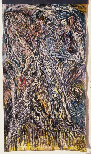 Variációk a Tudás fájához sorozatból (Ádám Bárány-kígyó fával)